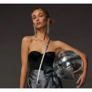 Bandolier Willa/donna silver metallic leather  crossbody /belt/strap NIP NWT